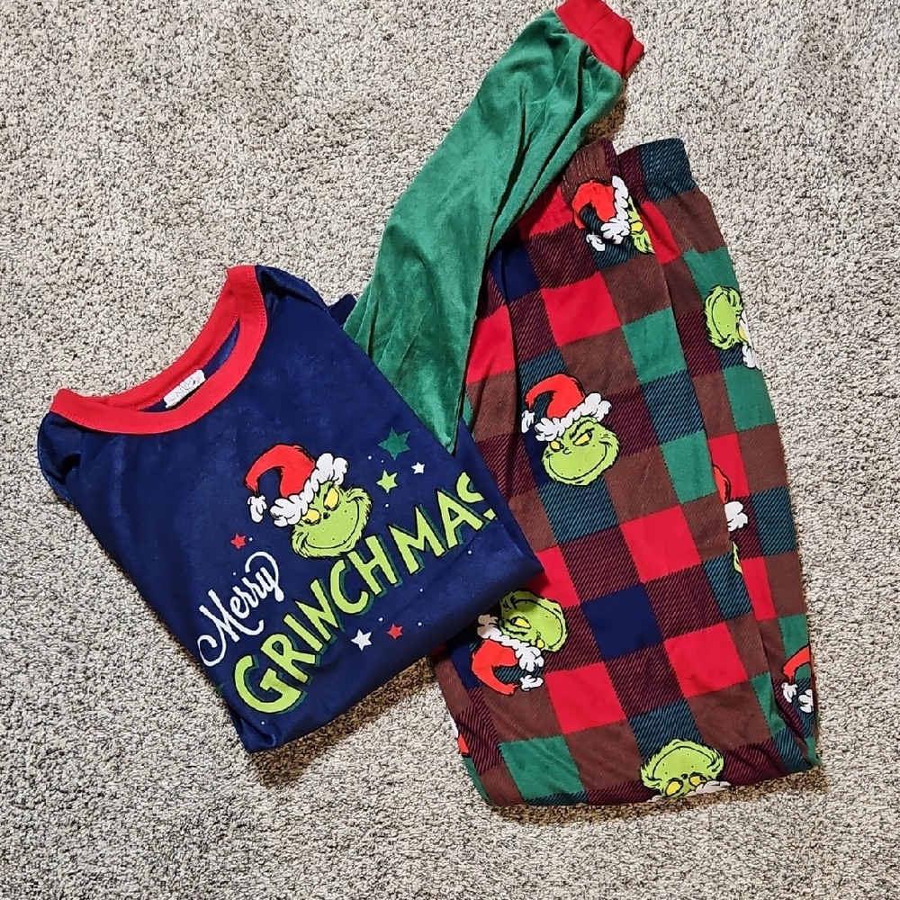 Merry Grinchmas Adult Pajamas Set - Blue and Green